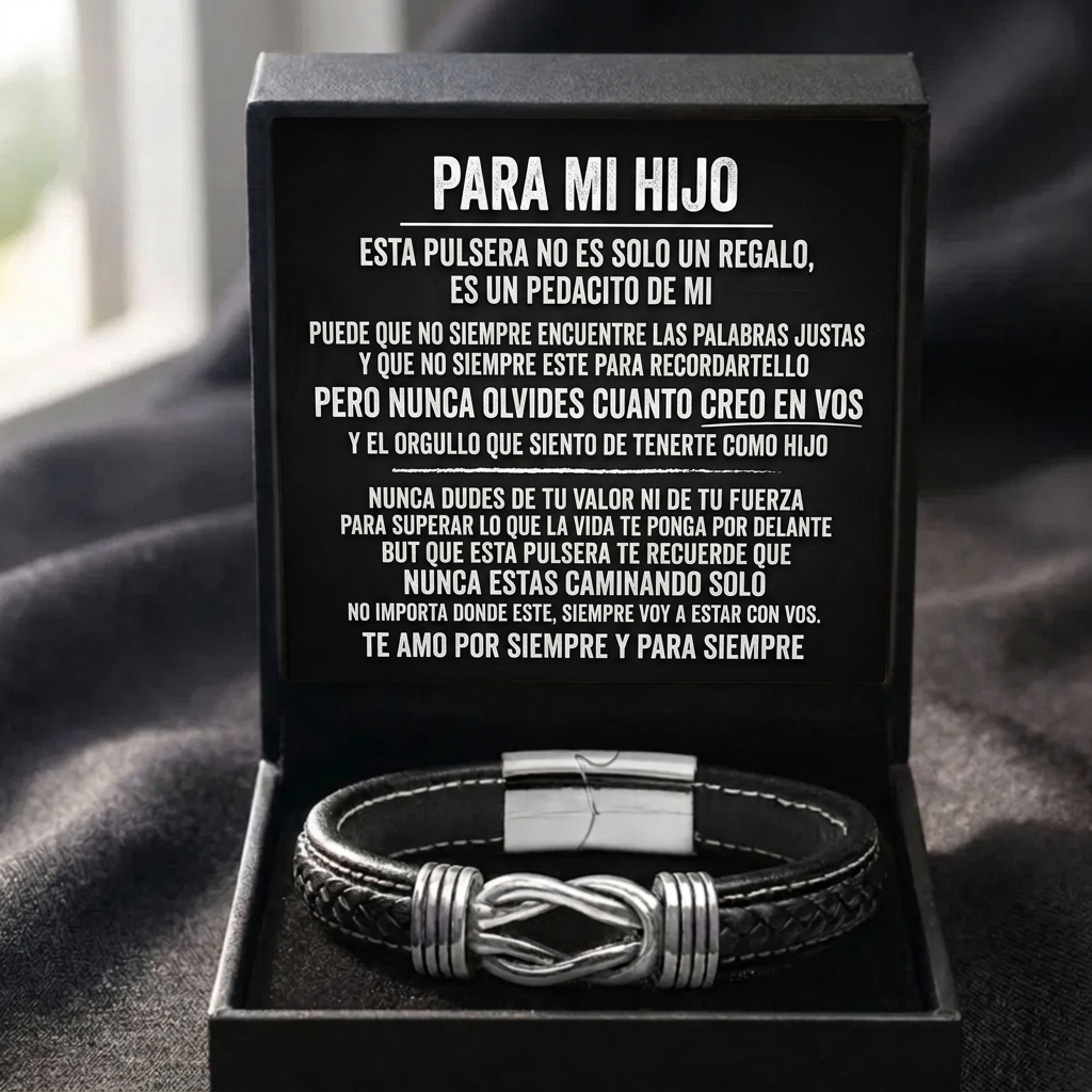 A Mi Hijo | Pulsera de Cuero Siempre Unidos