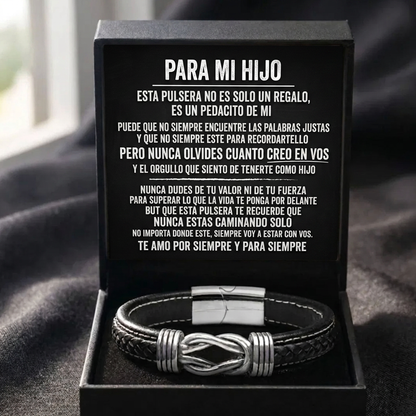 A Mi Hijo | Pulsera de Cuero Siempre Unidos