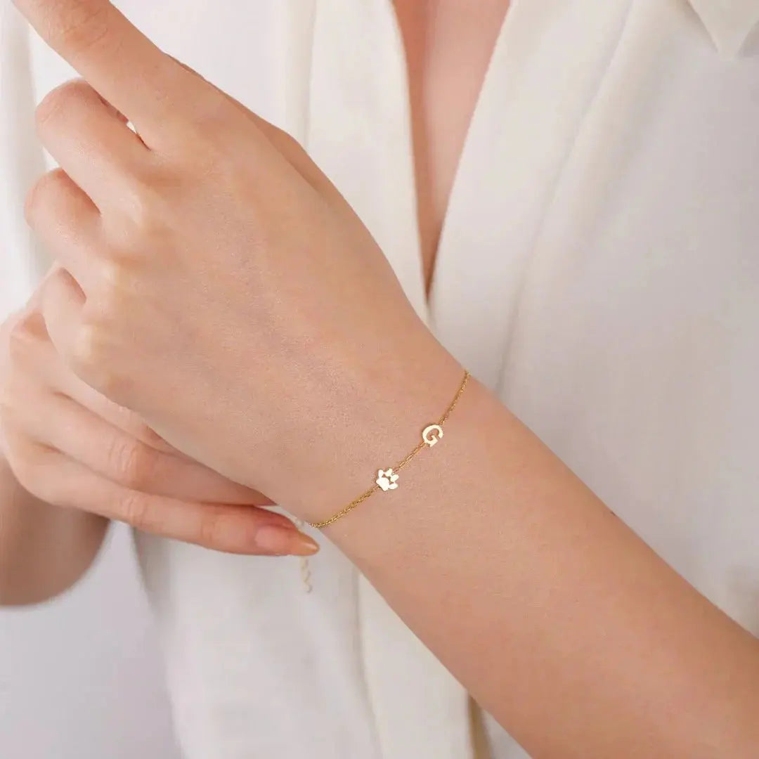 Collar + brazalete personalizada con iniciales laterales