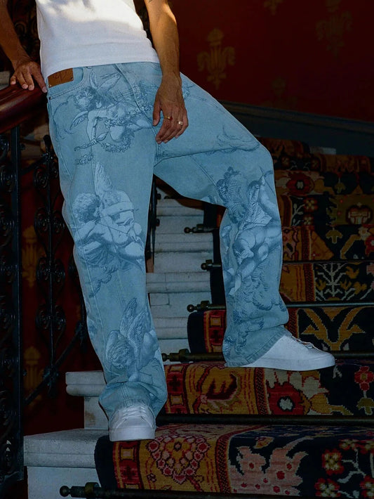 Jeans 333 con estampado de cupido