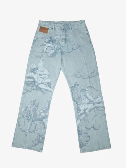 Jeans 333 con estampado de cupido