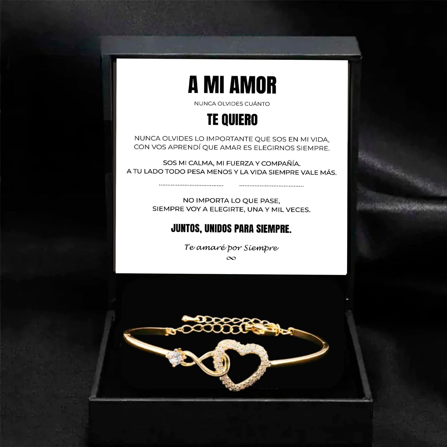 A Mi Amor | Siempre Unidos | Pulsera Corazón