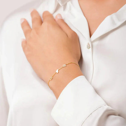 Collar + brazalete personalizada con iniciales laterales