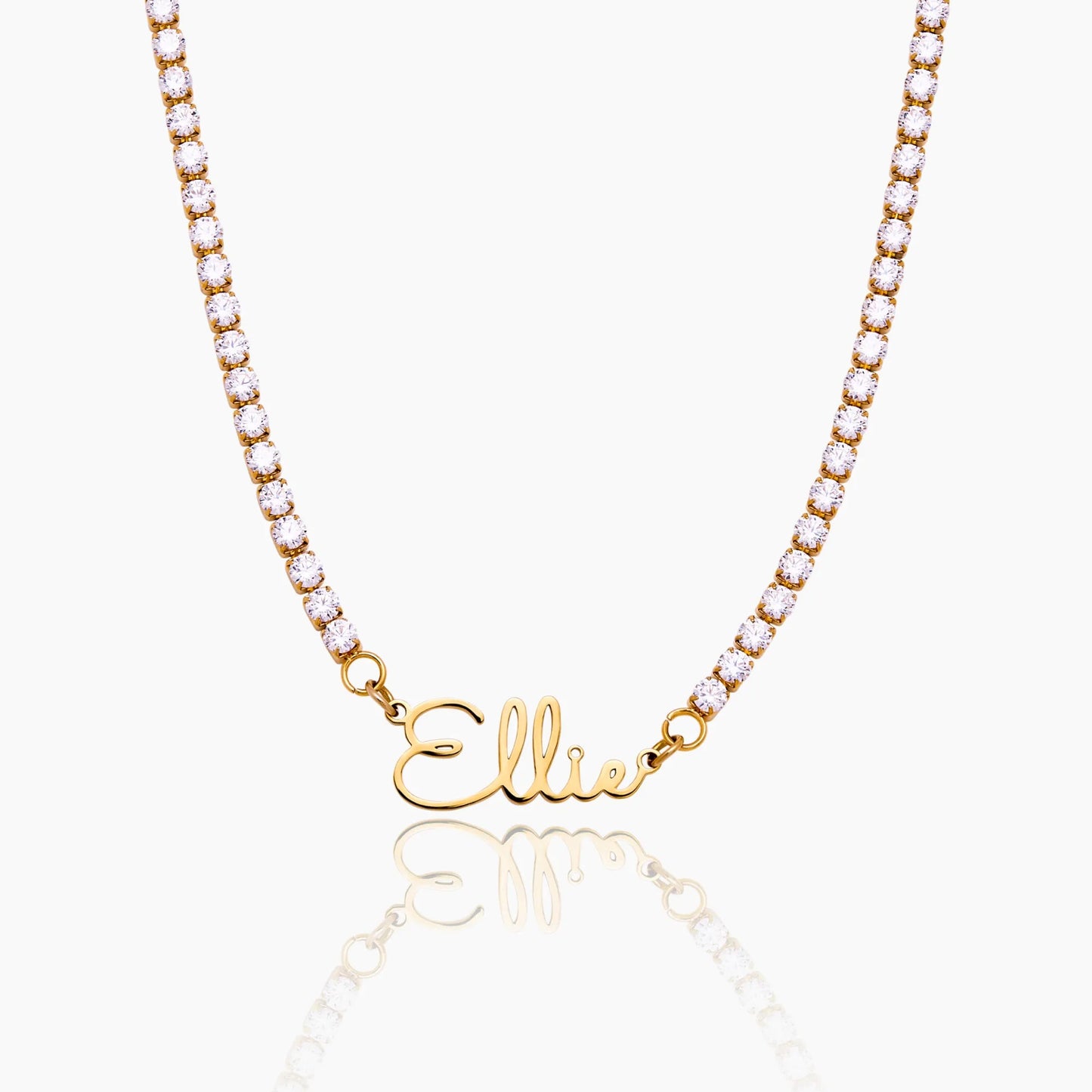 Collar estilo tennis con nombre personalizado