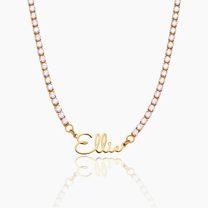 Collar estilo tennis con nombre personalizado