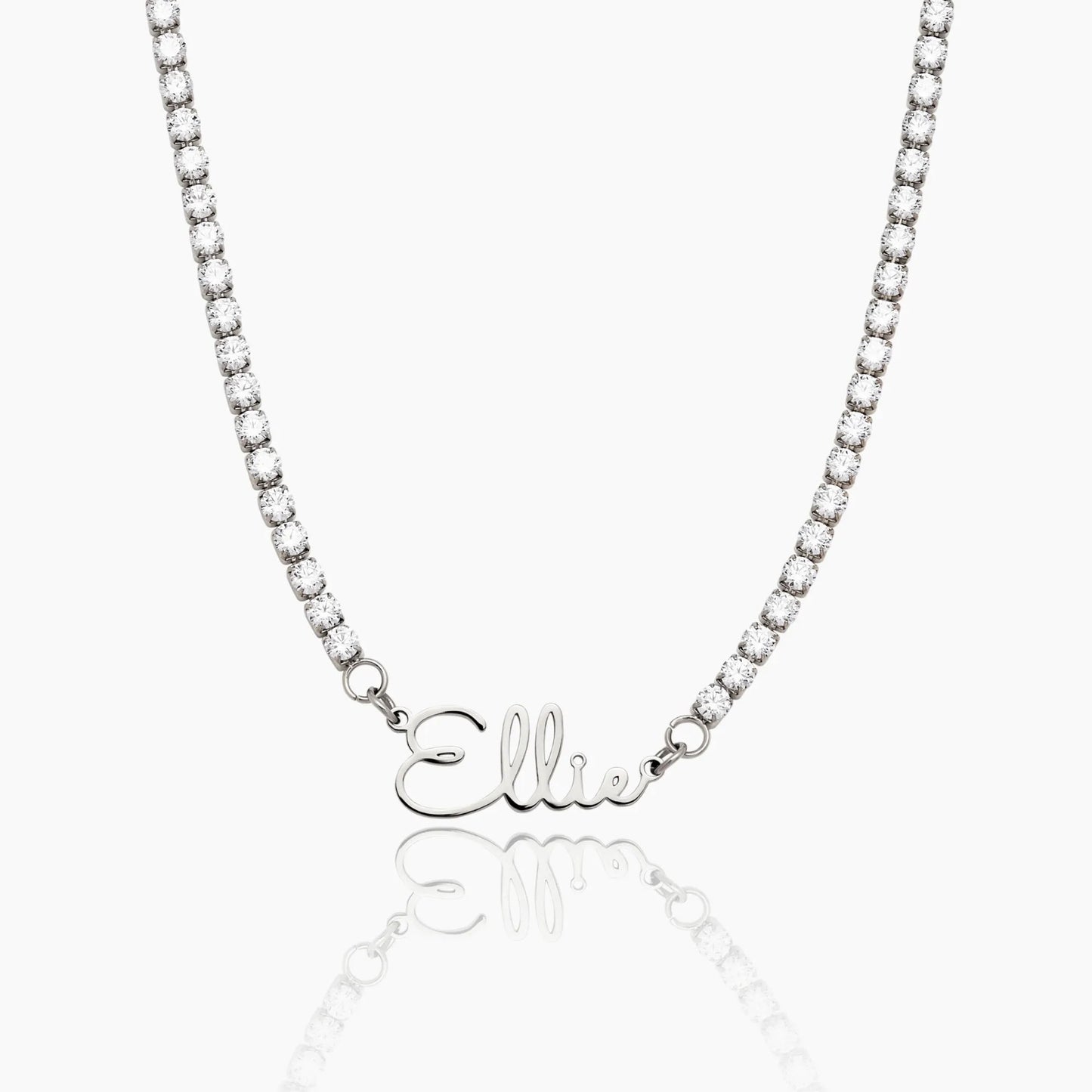 Collar estilo tennis con nombre personalizado
