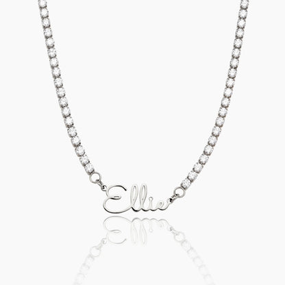 Collar estilo tennis con nombre personalizado