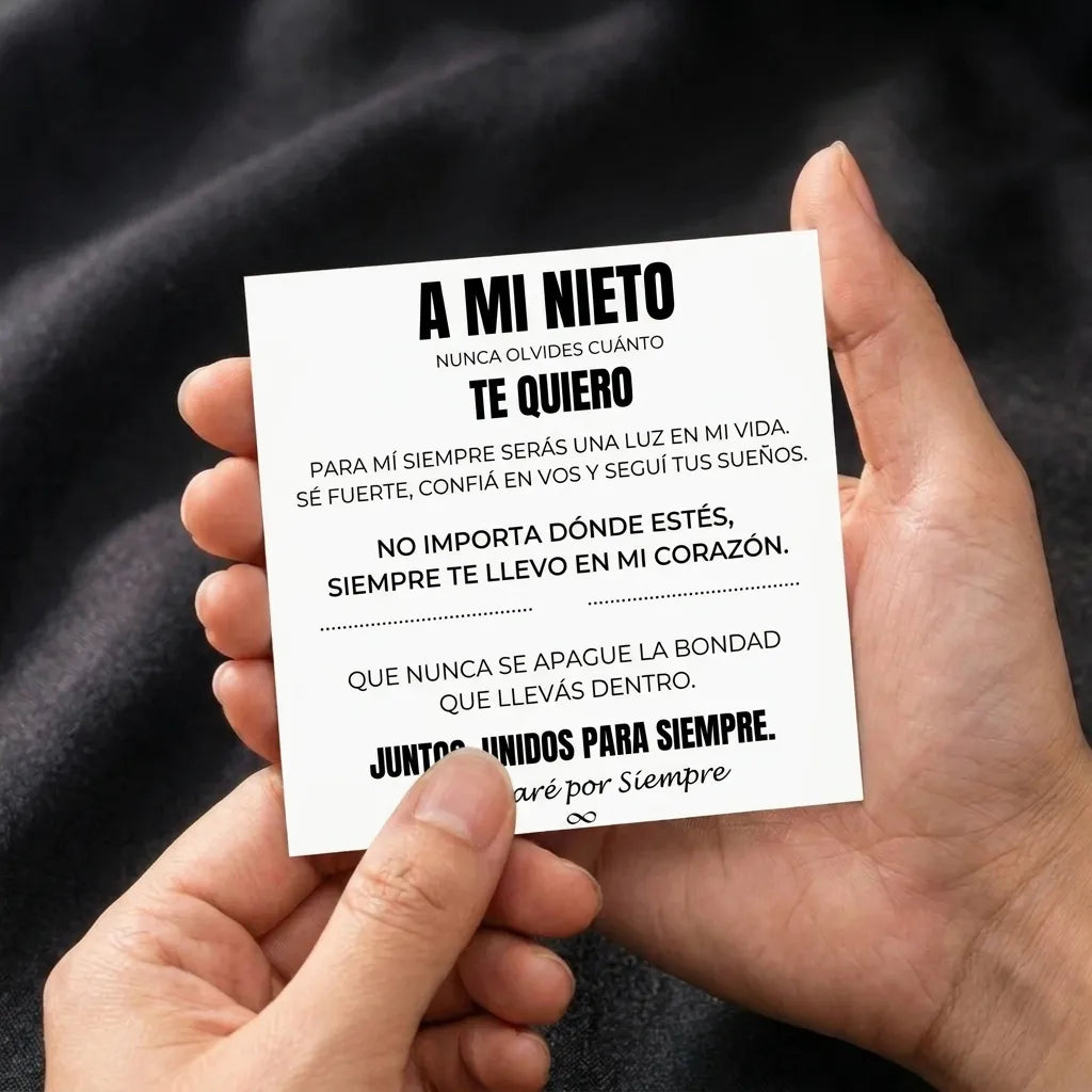 A Mi Nieto | Siempre Unidos | Pulsera de Cuero