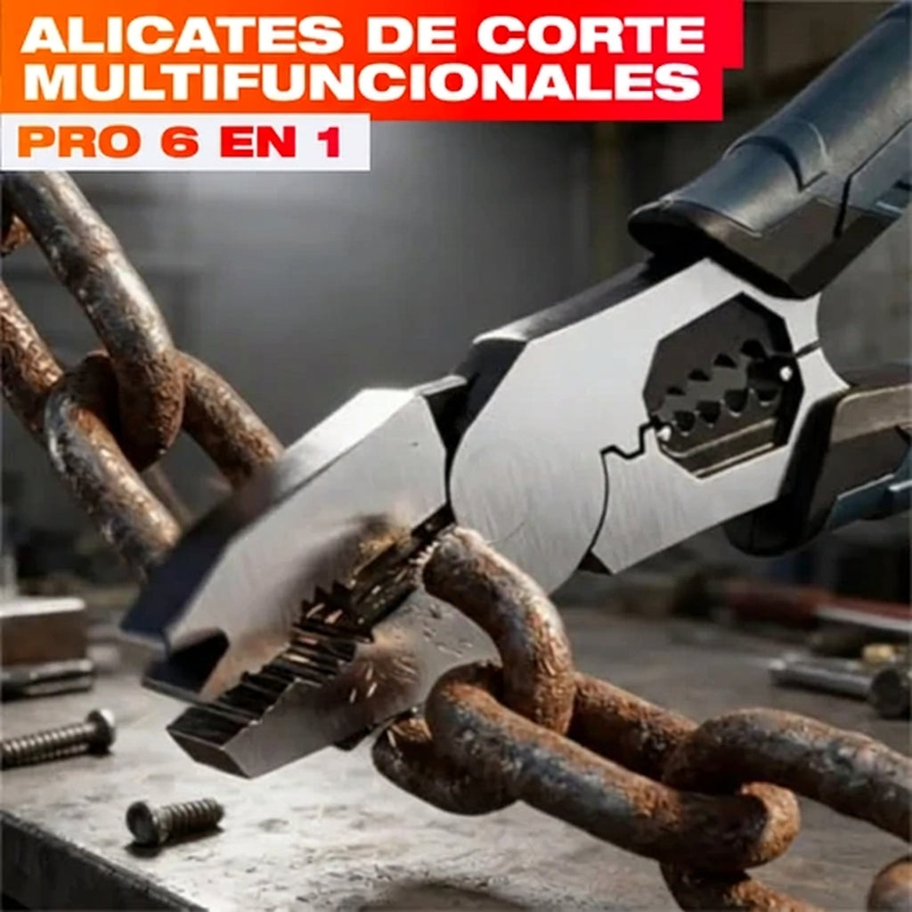 Alicate Multifunción 6 en 1 – Pinza Pela-Cables Profesional